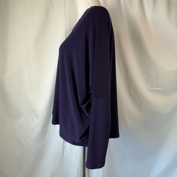 Sympli Purple Top Size 8 Dolman Sleeve Travel Stretch Jersey Lagenlook Modern - Picture 4 of 13